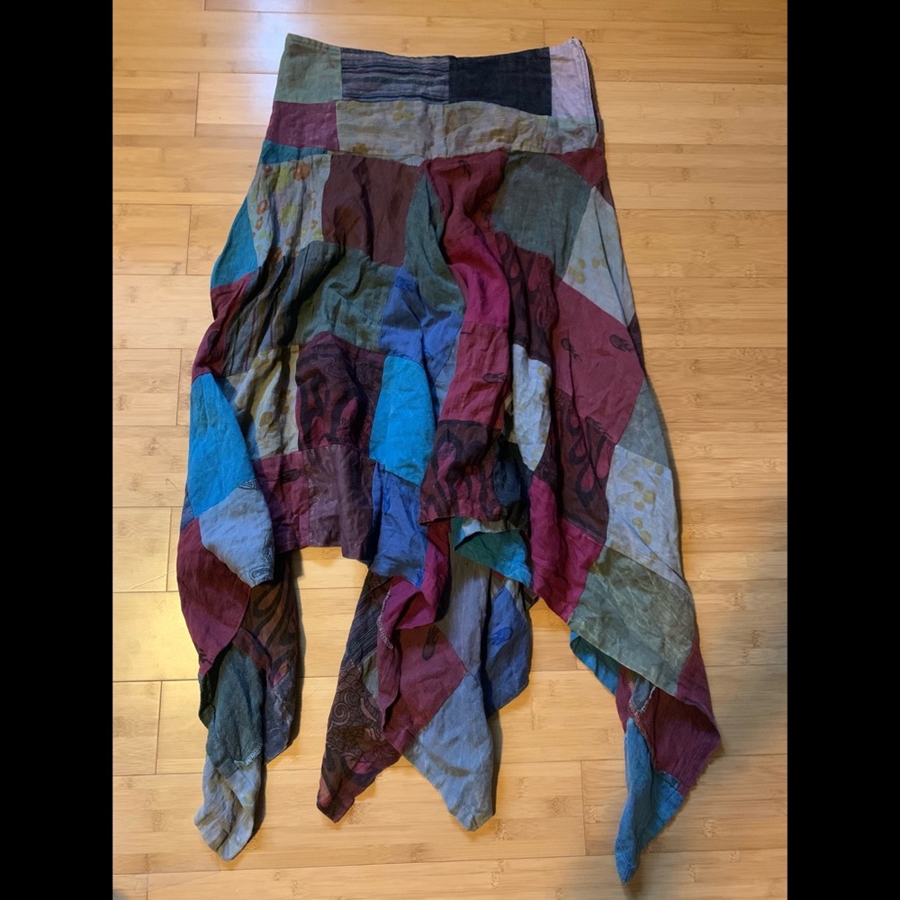 Bohemian hippie patch quilt skirt